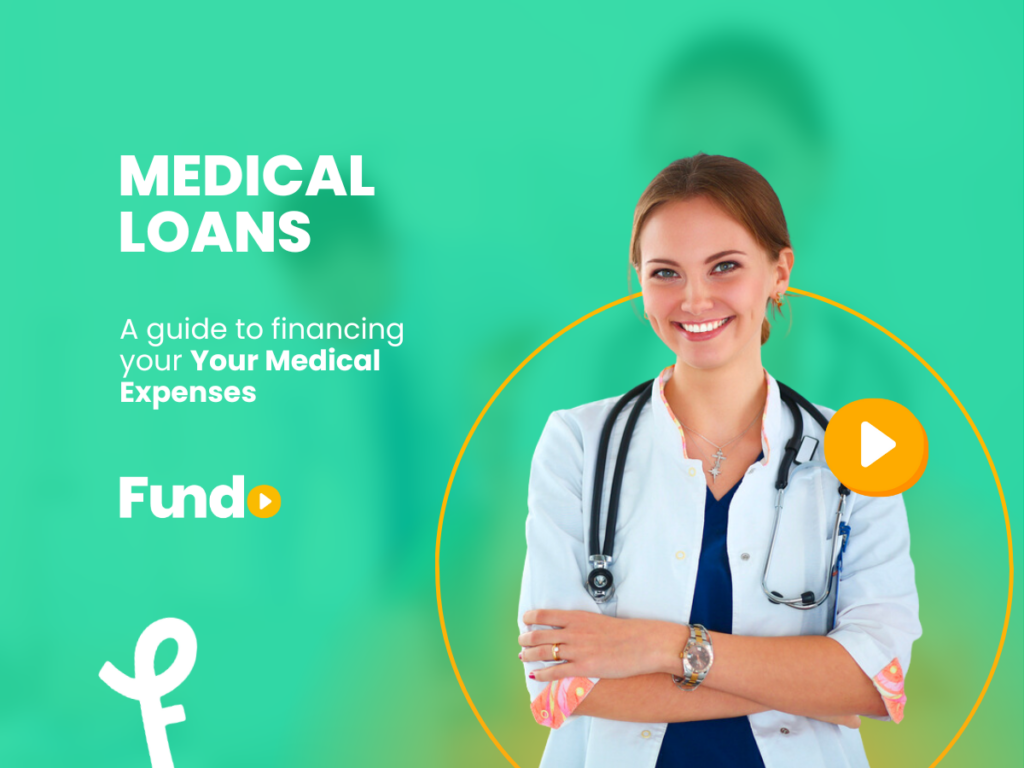 Welcoming medical professional beside text reading "Medical Loans: A guide to financing your medical expenses"